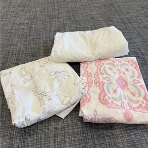 3 x Pottery Barn Kids cotton crib sheets
